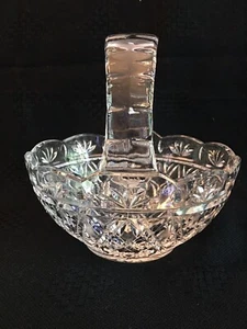 Crystal Basket 24% Lead 7 1/4 H X 6  3/4”W - Picture 1 of 3