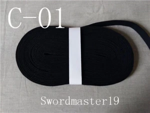 Rayón de algodón negro de grado superior de 10 M Ito para espada japonesa Katana Wakizashi Tanto  - Imagen 1 de 10