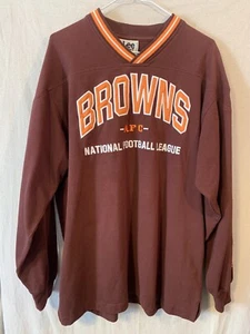 VINTAGE Cleveland Browns Lee Sport Sweater Men’s Large Long Sleeve Football NFL - Picture 1 of 14