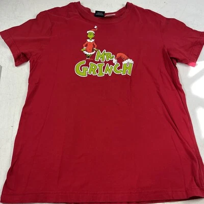 Dr. Seuss How The Grinch Stole Christmas T-Shirt Red L Cotton Santa Whoville - Image 1 of 4