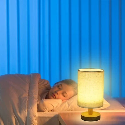Touch Bedside Table Lamp w/ USB -3 Way Dimmable Wood Lamp for Bedroom Nightstand - Image 1 of 4