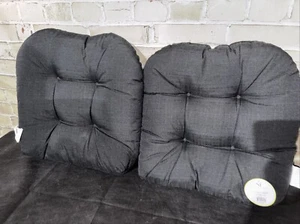 NEW Sweet Home Collection 2 Pack Black Patio Seat Cushions 19” X 19” Outdoor  - Picture 1 of 7