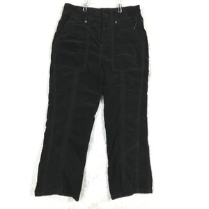 Marrakech Womens Pants Slouchy Wide Leg Corduroy Black Cropped High Rise 25 New - Picture 1 of 10