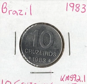 Coin Brazil 10 Cruzeiros 1983 KM592.1 - Picture 1 of 2
