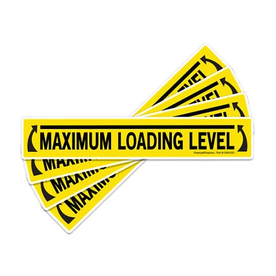 GREENYEF GRAPHICS (4 Pack) Maximum Loading Level Laminated Sticker Decal, Dumpster Safety Sign