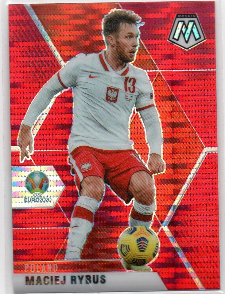 2020-21 Panini Mosaic UEFA Euro RED PULSAR #68 Maciej Rybus POLAND parallel 41 - Image 1 of 1