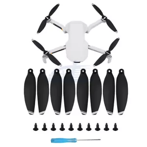 8pcs Low-Noise Propellers Blades RC Drone Props Black & Silver For DJI Mini 2 SE - Picture 1 of 7