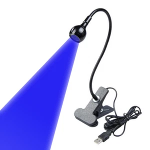 3W 470nm Blue Light Flexible Lamp LED Table USB Gooseneck Clip Blue Beam Lamp  - Picture 1 of 12