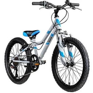 20Zoll Mountainbike Fahrrad Gabelfederung 7Gang Kinderrad MTB Galano grau/blau - Bild 1 von 8