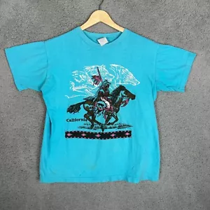 Vintage Aztec Wolves California Shirt Size Medium Native American 90's - Picture 1 of 6