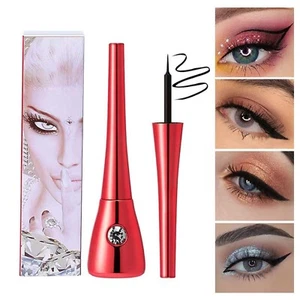 Black Liquid Eyeliner Satin Finish Waterproof Formula Long Lasting Quick Drying - Picture 1 of 10