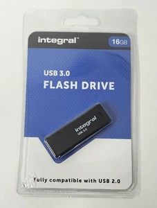 Pen Drive Flash Drive Integral Negro 16GB USB 3.0 - Memory Stick, Nuevo y Sellado - Imagen 1 de 2