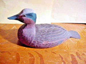 J. RAPPENGLUECK No. 17 Miniature BLUE BILL DUCK DECOY with Glass Eyes - Picture 1 of 5