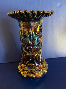 Large Fenton Electric Blue Heavy Iris Rare 12" Tall 7" Across Top Bailey Dugan - Picture 1 of 13