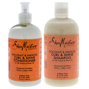 Shea Moisture Coconut and Hibiscus Curl and Shine Duo Shampoo and Conditioner 13
