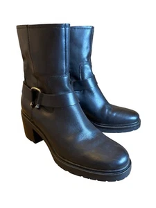 Dolce Vita Camros Women's Boots Size 11 Black Leather Moto Combat Lug Sole - Picture 1 of 9