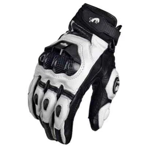 Guantes de moto negros carreras cuero genuino moto blanco carretera equipo de equitación - Imagen 1 de 24