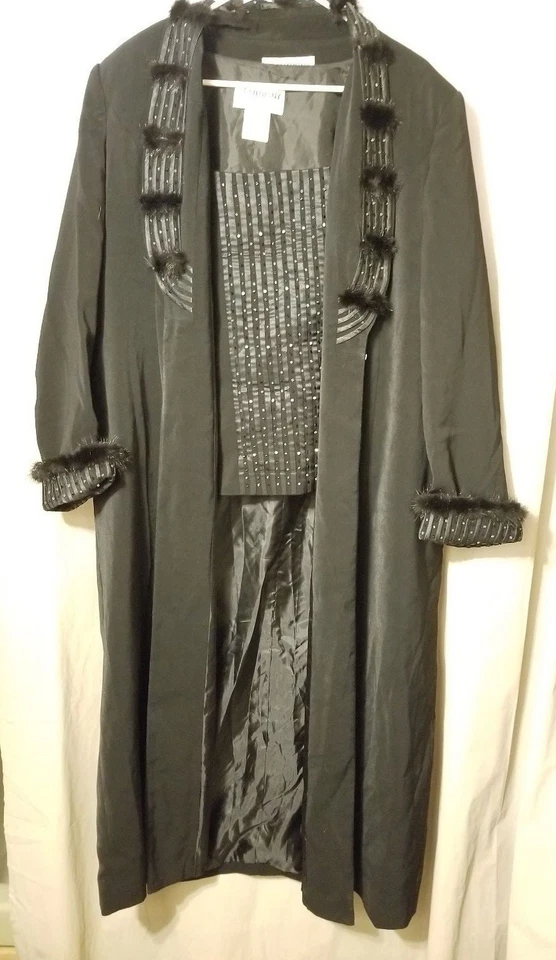 ST ANTHONY NIGHT - ABRIGO DE DISEÑO DE 2 PIEZAS Y TOP DE PIEL CON CUENTAS TALLA 22W *KT13   Foto 1 de 4