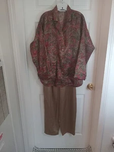 Vintage Victoria's Secret Button Down Paisley Print Pajama Set Sz Med  - Picture 1 of 19