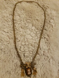ANTIQUE VICTORIAN GOLD FILLED STONE CAMEO Necklace /PIN PLACE FOR HAIR Rare - Picture 1 of 19