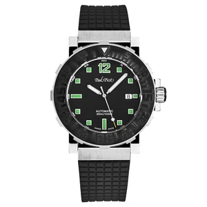 Paul Picot Men's 'C-Type' Black Dial Black Strap Automatic Watch P4118.SNGNN3016 - Picture 1 of 4