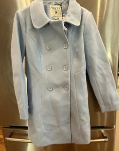 Allegra K Women's Blue Winter Pea Coat Double Breasted - Picture 1 of 4