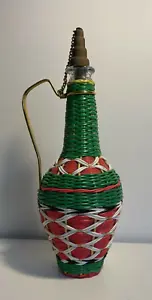 Vintage MCM Norleans Spanish Plastic Wrapped bottle decanter Hand Made in Spain - Picture 1 of 6