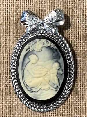 新商品*LG。 母亲和孩子卡梅奥胸针/挂件组合-全新银弓 — 第 1/4 张图片