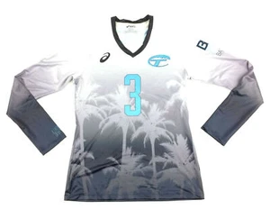 Asics Sublimated Street LS Volleyball Training Jersey Women's M Blue VBS300 - Picture 1 of 2