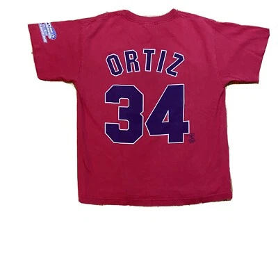 Camiseta Boston Red Sox David Ortiz Youth Jersey XL Kids Boys 2004 World Series - Imagem 1 de 4