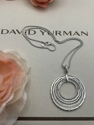 "Collar David Yurman Stax de plata de ley 925 18"" 50 mm colgante" Foto 1 de 4