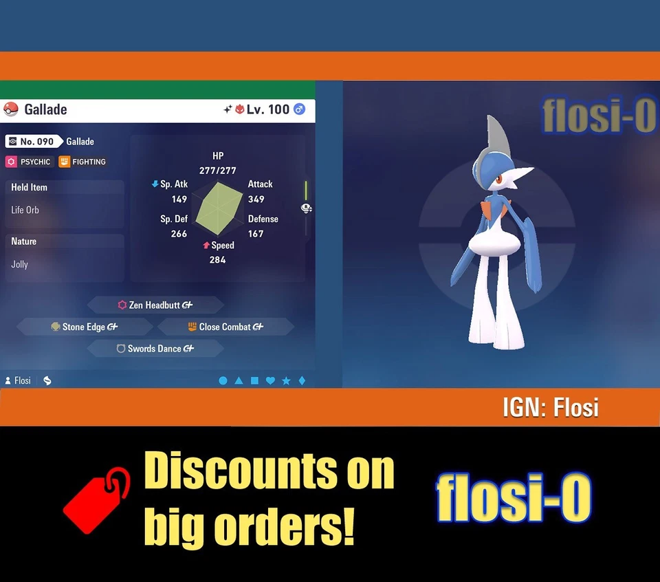 6IV Shiny Gallade Pokemon Legends ZA (Legends Z-A) - Image 1 of 1