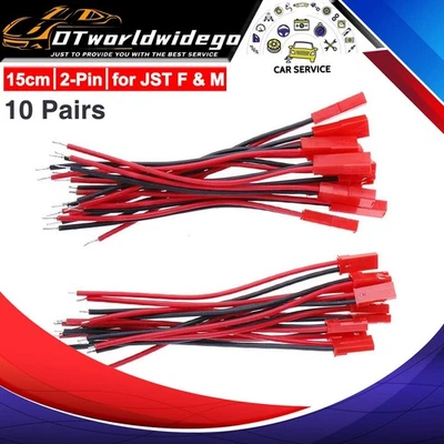 10 pairs 150mm for JST Plug Connector Cable Male Female RC Lipo Battery 1.25 PH - Image 1 of 4