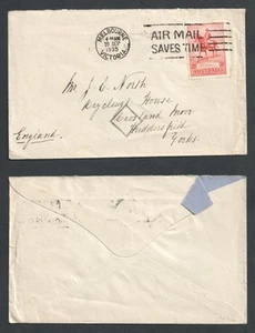 Australia 1935 2d Coronación Melbourne Cubierta a Inglaterra - Imagen 1 de 3