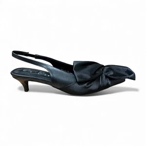 Cape Robbin Lisandra übergroße Schleife Pfennigabsatz Slingback Pumps 7,5 Party Event - Bild 1 von 9