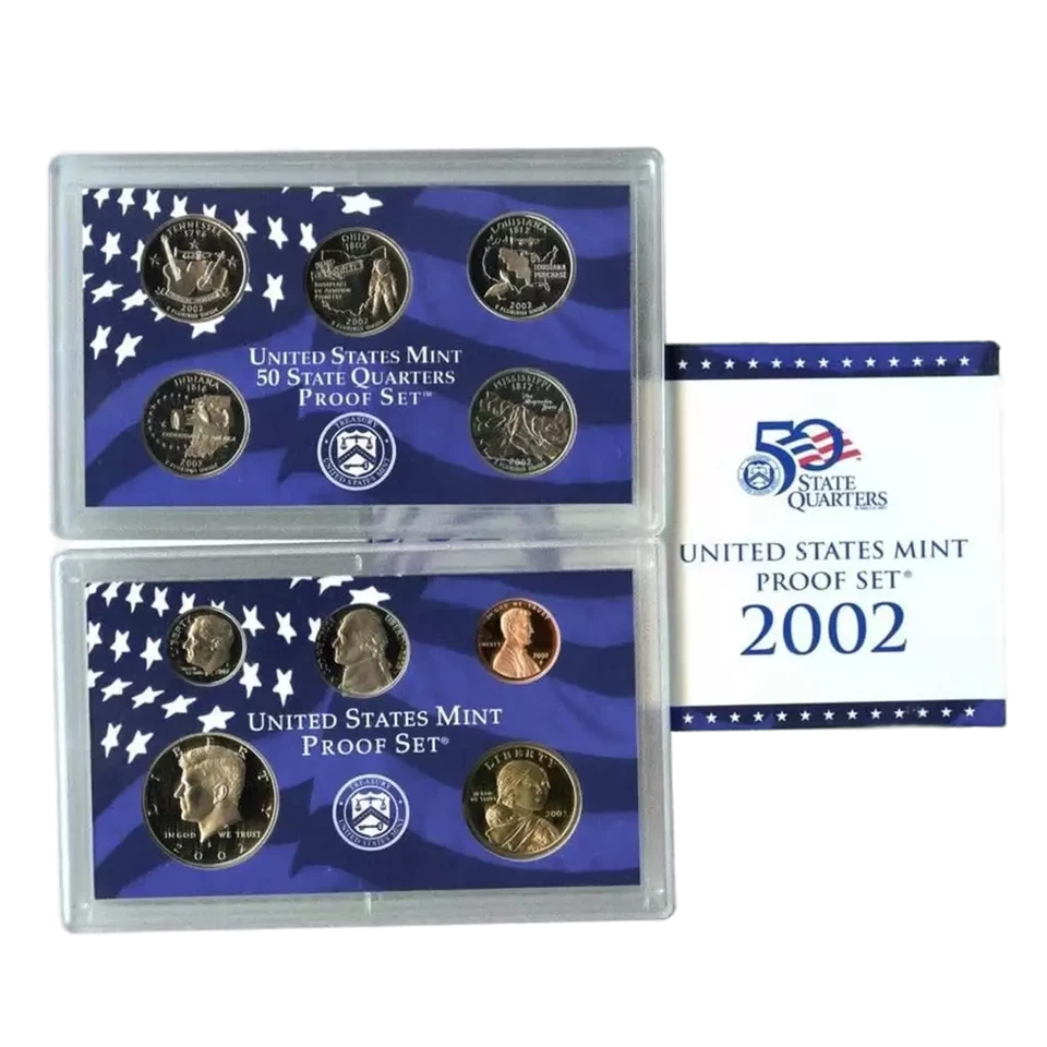 2002 Clad Proof Set: Complete 10-Coin Set, with Box and COA - Image 1 of 1