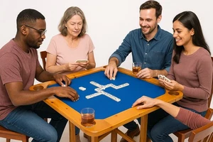 Tavoli di giochi da Domino. paker. In legno abete Gambe pieghevoli verticale - Foto 1 di 7