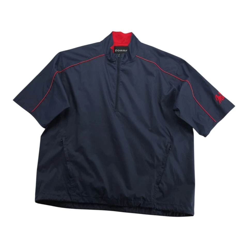 Chaqueta Pullover Zorrel Miceli’s Azul Marino Cuarto Cremallera Manga Corta Para Hombre Talla XL Foto 1 de 4