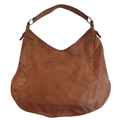 Banana Republic Lucia Lizard Hobo Shoulder Bag New Orange Leather Tote Boho - Image 1 of 4