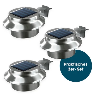 Solarleuchte Dachrinnenleuchte Solar Kabellos Leuchte Garten Solarlampe 3er Set - Bild 1 von 4
