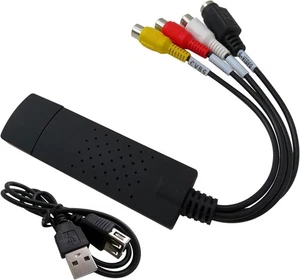 USB 2.0 Audio Video VHS to DVD VCR PC HDD Converter Adapter Digital Black - Photo 1/9