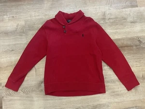 Ralph Lauren 100% Cotton Dressy Sweater Size M 10-12 Boys Kids Red Long Sleeve - Picture 1 of 5