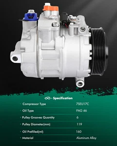 Compresor de aire acondicionado y embrague para 03-09 para Mercedes-Benz E320 E500 E550 5,5 L 5,0 L - Imagen 1 de 9