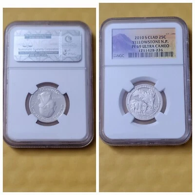 2010-S Proof Yellowstone National Park Quarter NGC PF69 Ultra Cameo - Image 1 of 3