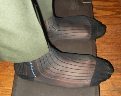 Мужские чистый нейлона толщиной N тонкий носки, крышка носок / каблук часы узор лодыжки размер 10-13 - Изображение 1 из 4