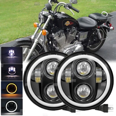 Faro proyector LED 5-3/4" 5,75 pulgadas Halo DRL para Harley Davidson Dyna EE. UU. Foto 1 de 4