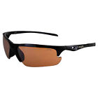 Maxx Storm Sports & Motorcycle Sunglasses TR90 Black Frame w/ HD Amber Lens