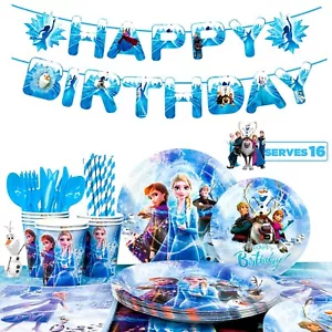 Frozen Geburtstagsdeko,144pcs Anna und Elsa Geburtstagsdeko&Frozen Partygeschirr - Bild 1 von 10