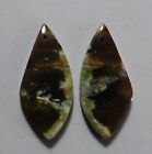 37.20 Cts Natural Chrome Chalcedony (35mm X 16.5mm Each) Drilled Match Pair