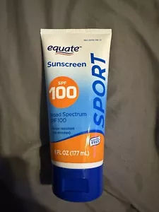Equate Sport Sunscreen Broad Spectrum SPF 100 Water Resistant 6 Oz. Ext 06/27 - Picture 1 of 3